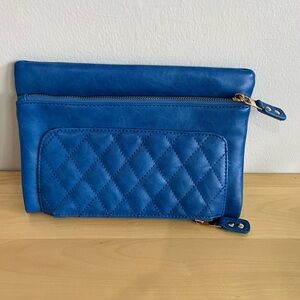 Urban Expresssions Quilted Women’s Crossbody Purse Clutch Blue